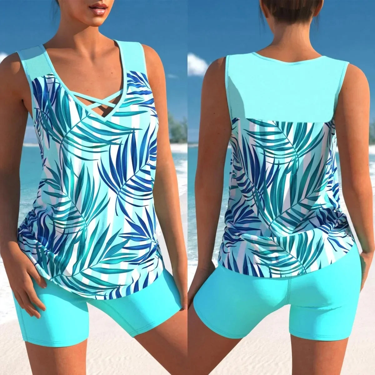 Two-Piece Swimsuit Women Loose Fit Sport Summer
