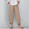 Culotte Pants Women Relaxed Fit Casual Beige