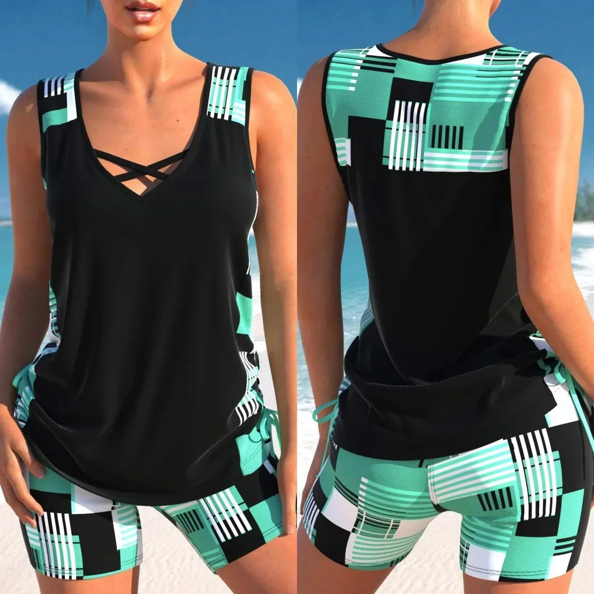 Two-Piece Swimsuit Women Loose Fit Sport Summer