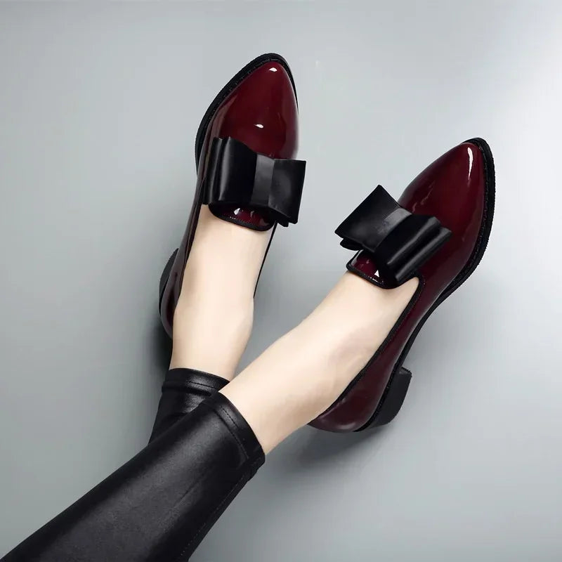 Patent Loafers Women Regular Fit Elegant Casual