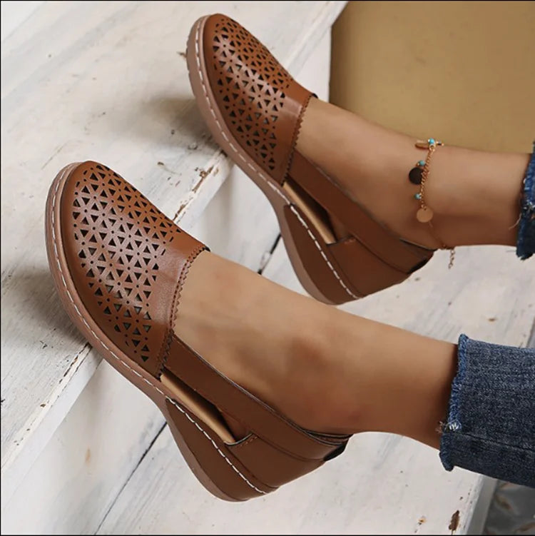Moccasins Women Casual Elegant Perforated Design Comfortable