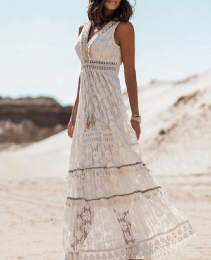 Summer Maxi Dress Women Breezy Fit Casual Boho