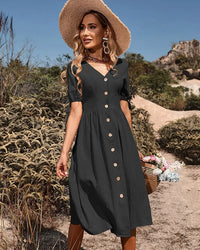 V-Neck Dress Women Regular Fit Casual Summer