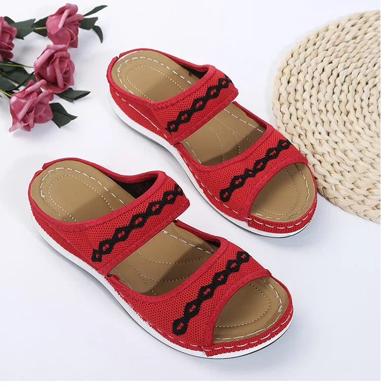 Slip-On Sandals Women Casual Summer Embroidered