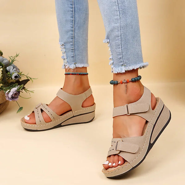 Wedge Sandals Women Adjustable Straps Summer Casual