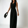 Sleeveless V-Neck Wide Leg Jumpsuit Women Regular Fit Formal
