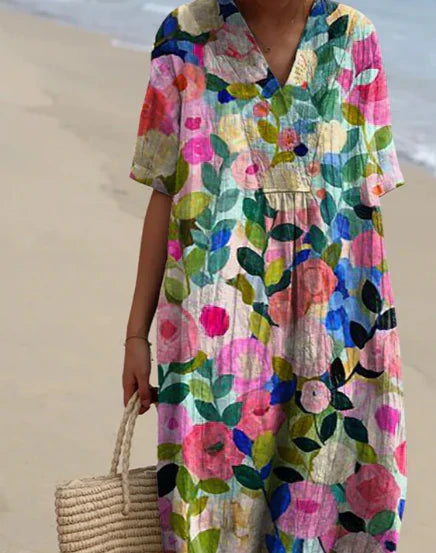 Floral Dress Women Regular Fit Casual Spring