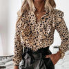 Blouse Women Regular Fit Smart Casual Leopard Polka Dot