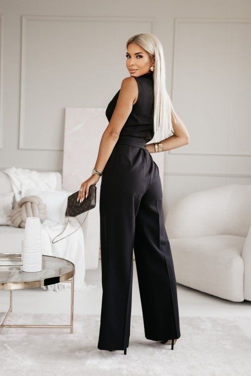 Sleeveless Wide-Leg Jumpsuit Women Slim Fit Formal