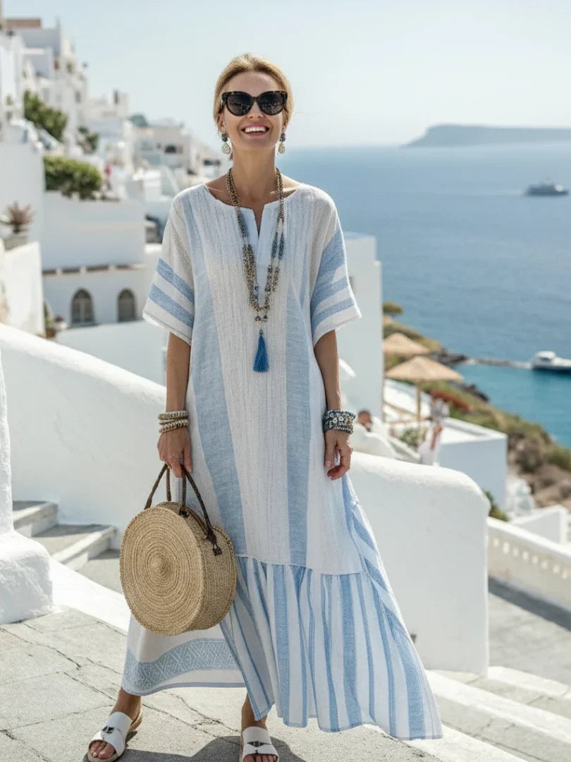 Maxi Dress Women Relaxed Fit Casual Summer Striped