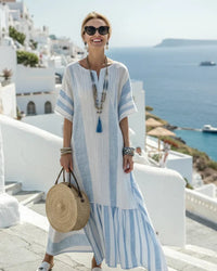 Maxi Dress Women Relaxed Fit Casual Summer Striped