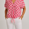 Top Women Relaxed Fit Casual Tie Hem Print