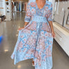 Maxi V-Neck Dress Women A-Line Summer Boho Romantic