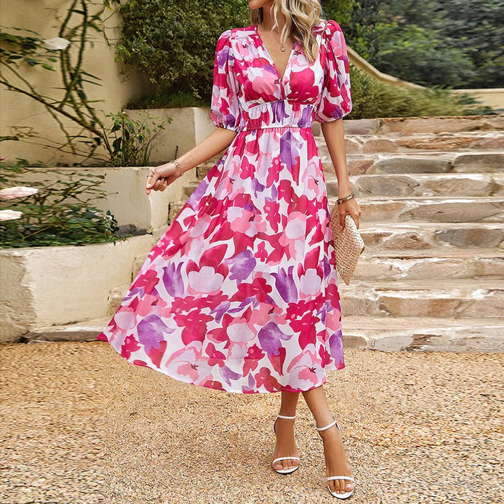 Midi Dress Women Regular Fit Casual Summer