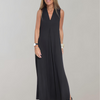 Maxi Dress Women Slim Fit Casual Summer V-Neck