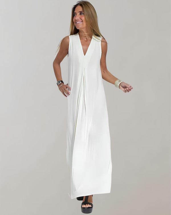 Maxi Dress Women Slim Fit Casual Summer V-Neck