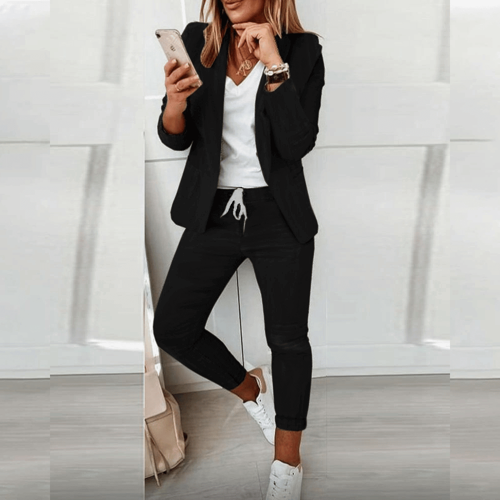 Women Regular Fit Blazer Set Business Elegant