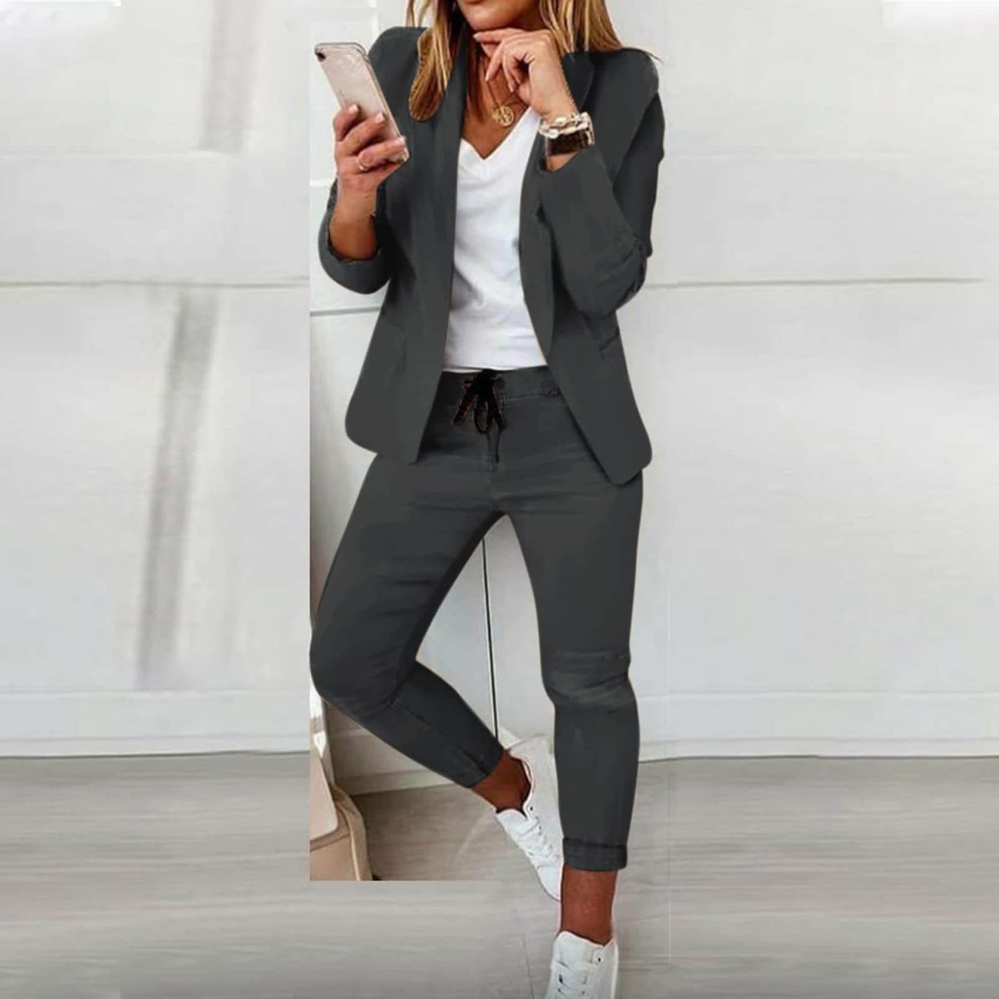 Women Regular Fit Blazer Set Business Elegant