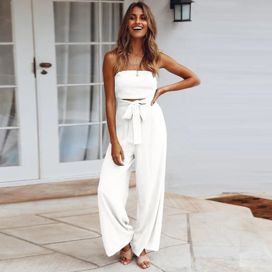 Strapless Wide Leg Jumpsuit Women Relaxed Fit Casual Summer