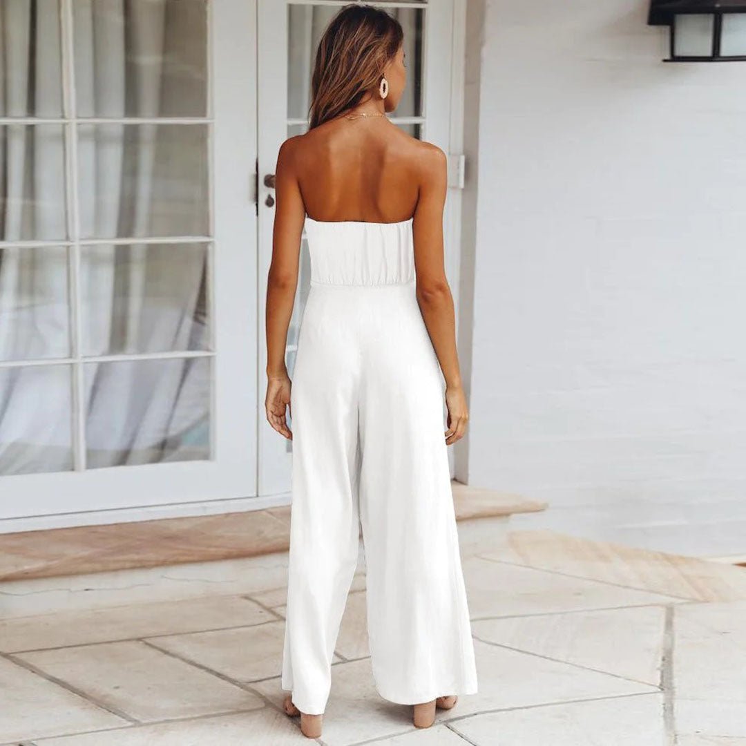 Strapless Wide Leg Jumpsuit Women Relaxed Fit Casual Summer