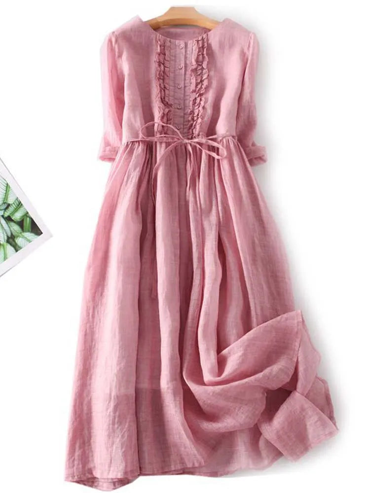Vintage Dress Women Slim Fit Casual