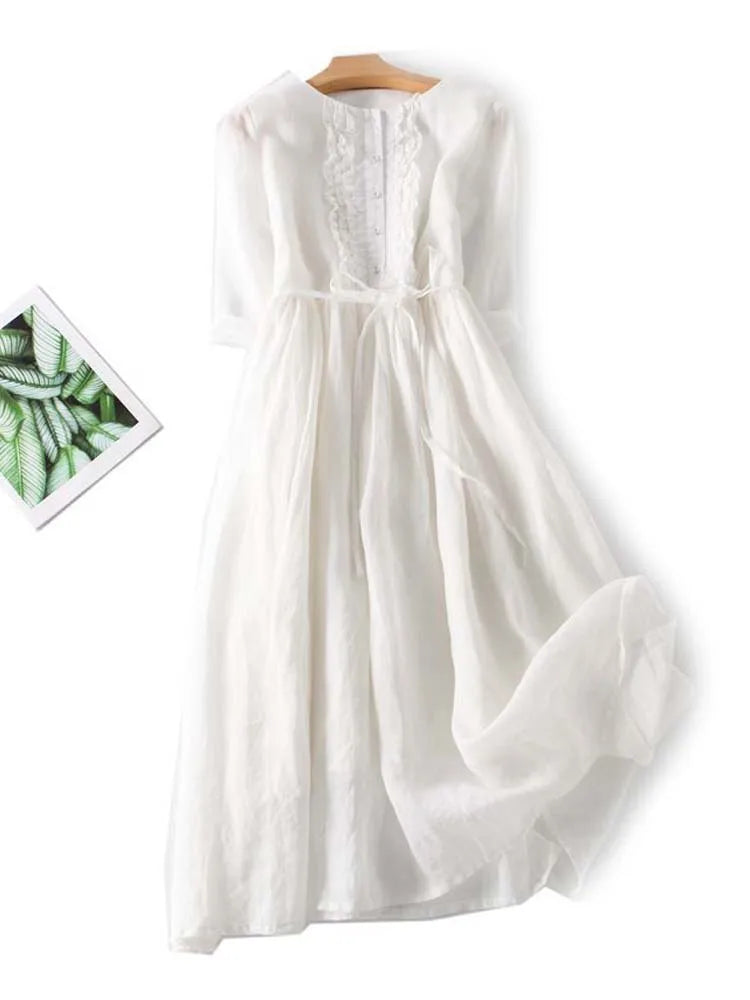 Vintage Dress Women Slim Fit Casual