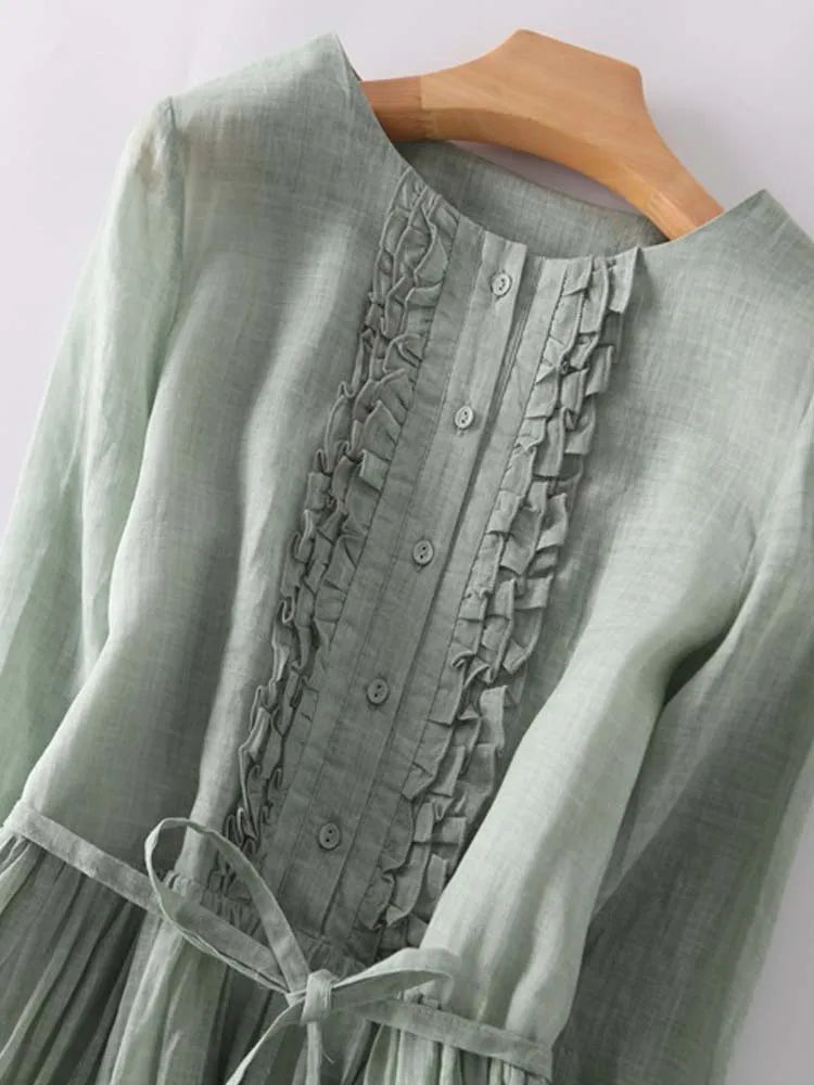Vintage Dress Women Slim Fit Casual