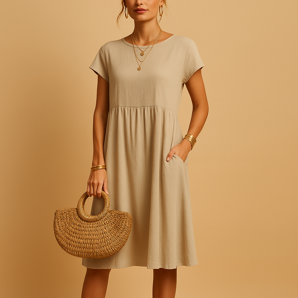 Women's Elegant Midi Summer Dress – Lightweight and Versatile Fit