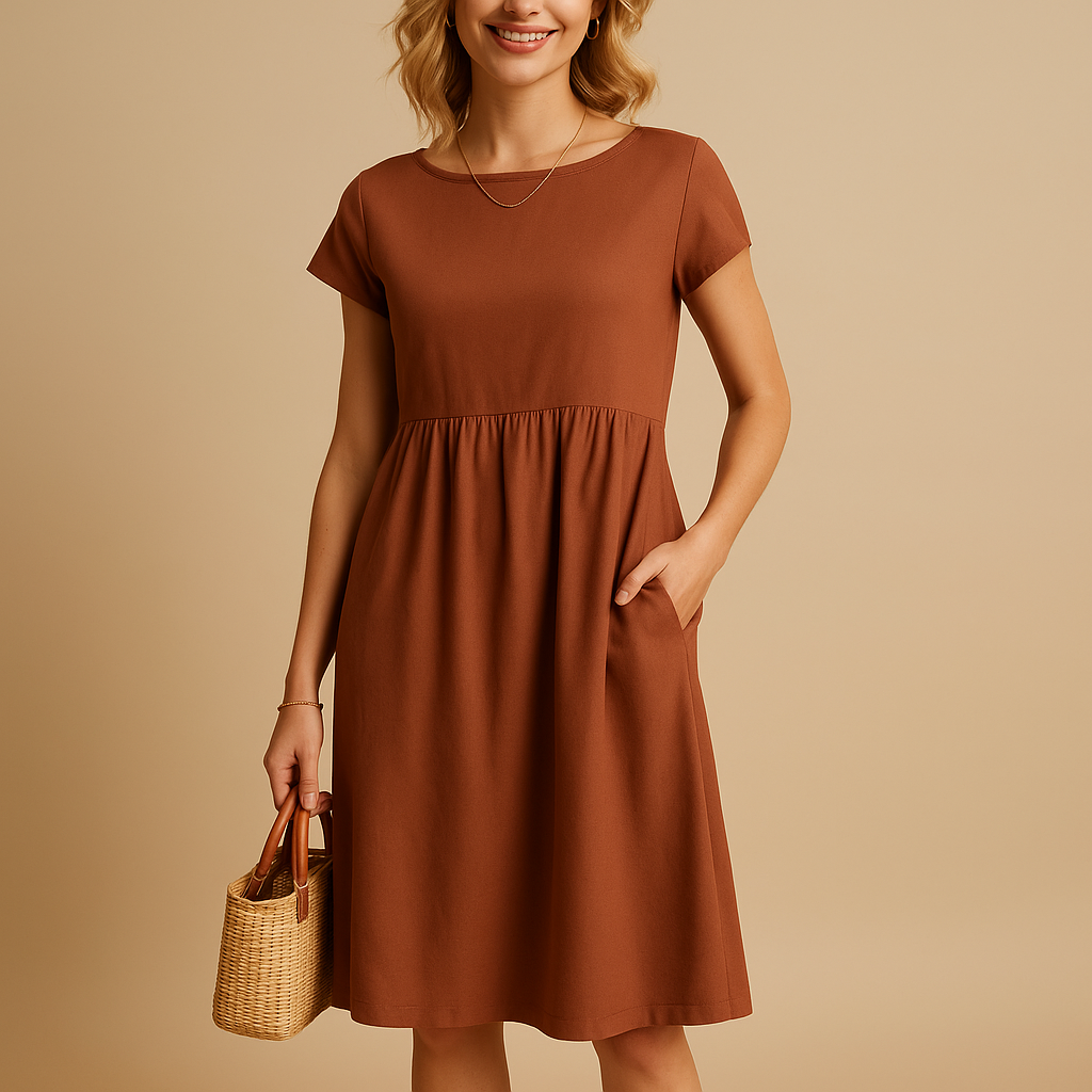 Women's Elegant Midi Summer Dress – Lightweight and Versatile Fit
