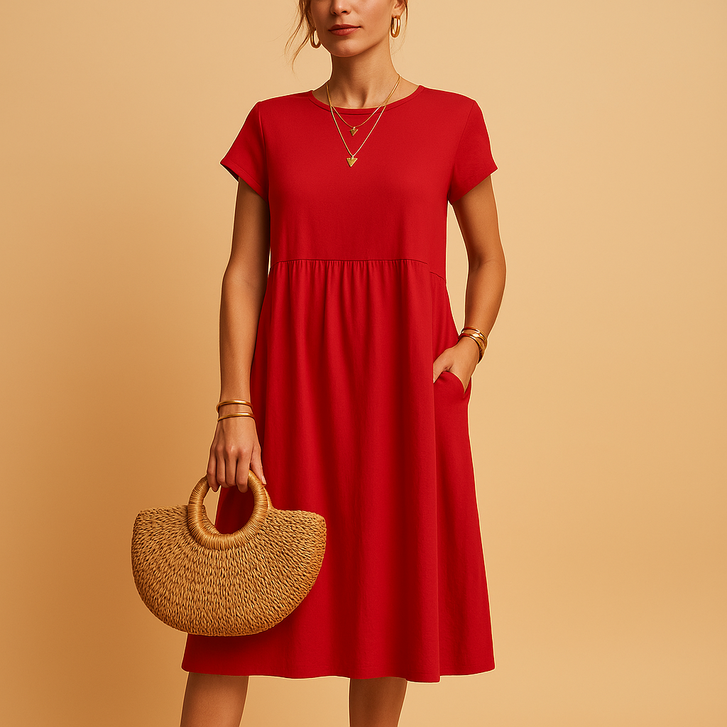 Women's Elegant Midi Summer Dress – Lightweight and Versatile Fit