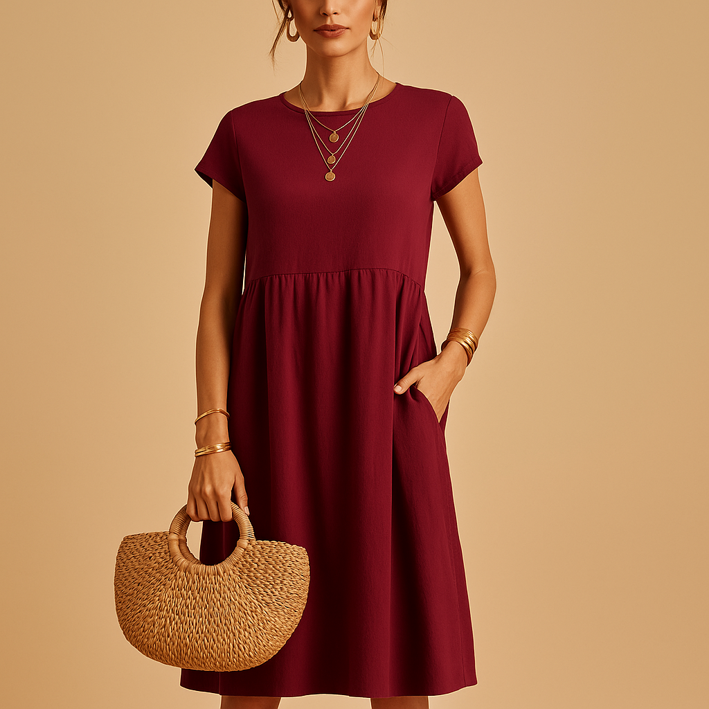 Women's Elegant Midi Summer Dress – Lightweight and Versatile Fit