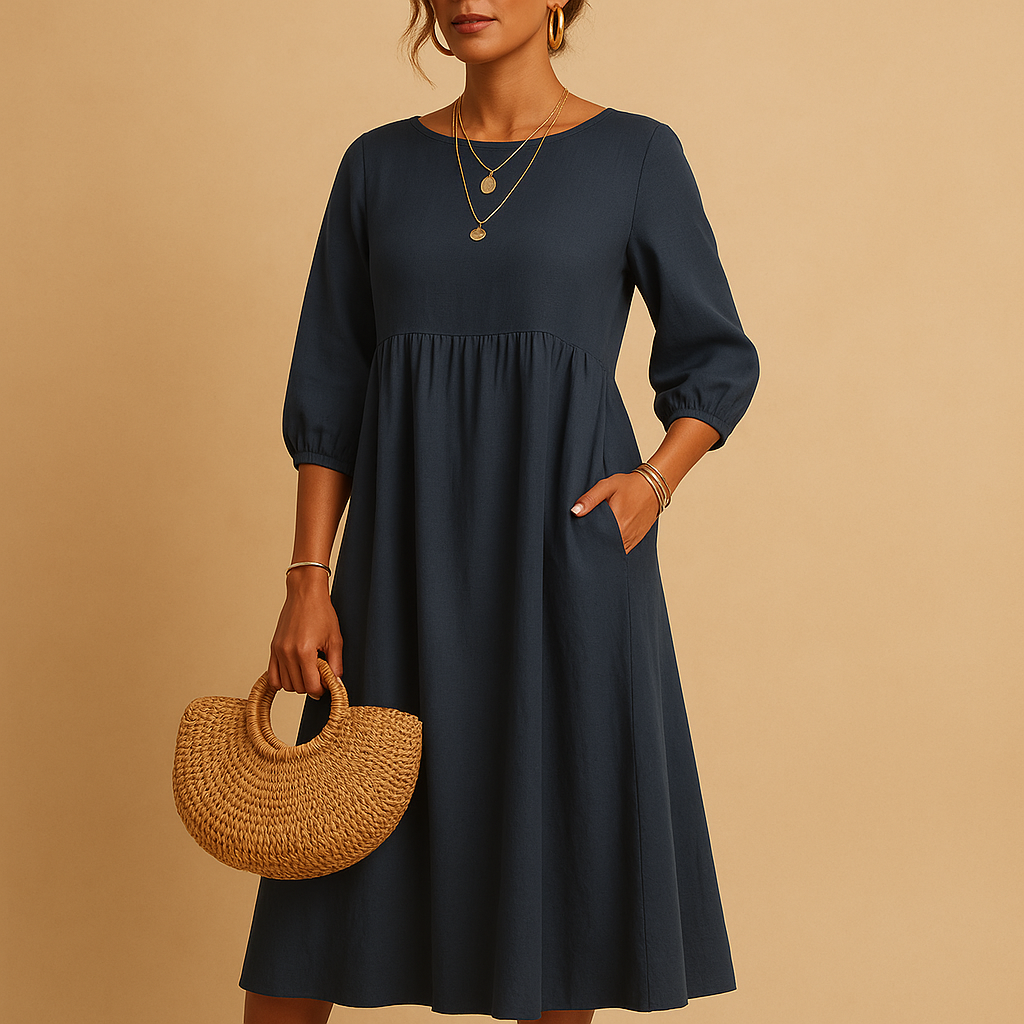Women's Elegant Midi Summer Dress – Lightweight and Versatile Fit