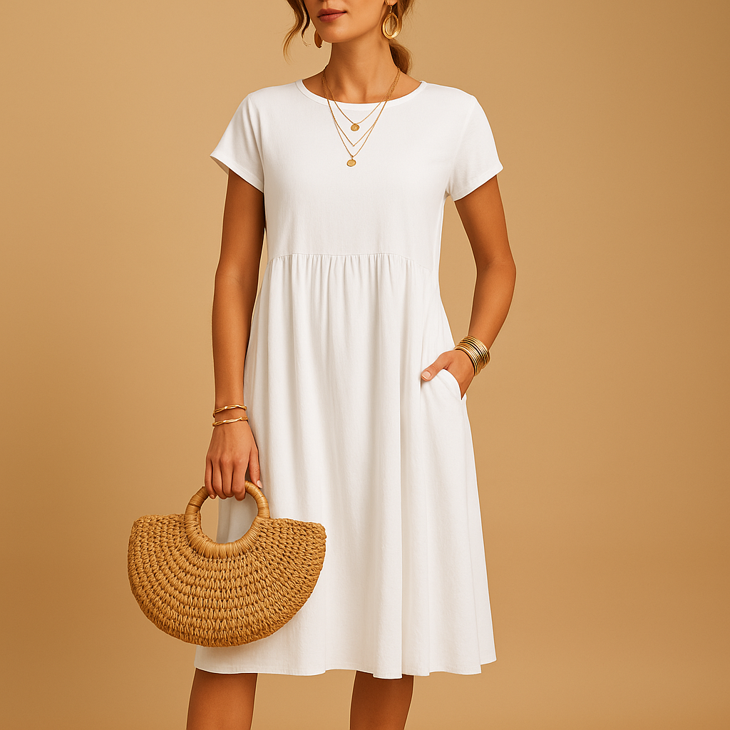 Women's Elegant Midi Summer Dress – Lightweight and Versatile Fit