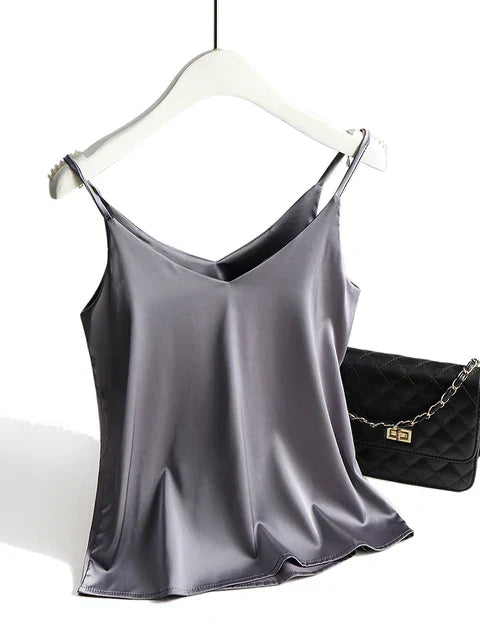 Satin Cami Top Women Minimalist Fit Casual Summer