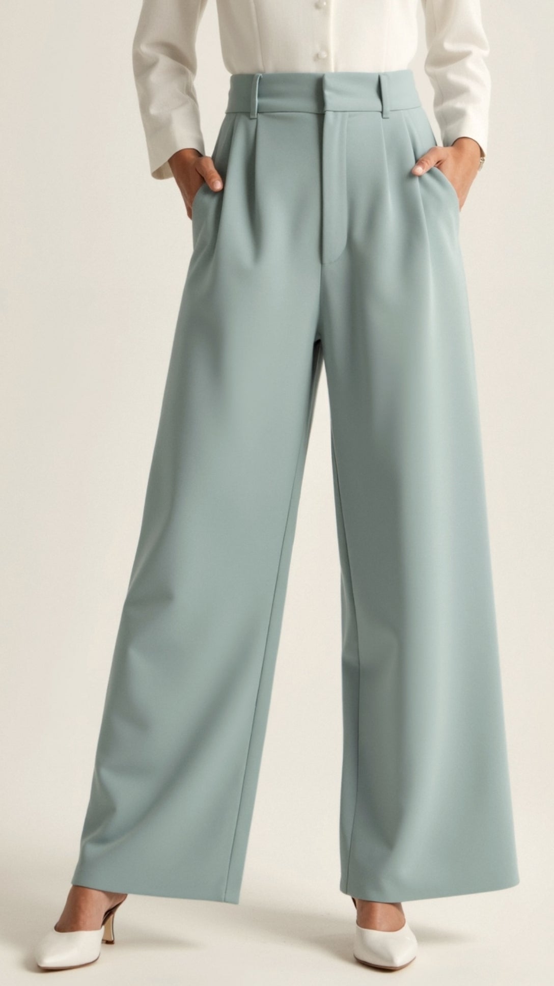 Wide-Leg Trousers Women Relaxed Fit Business Casual