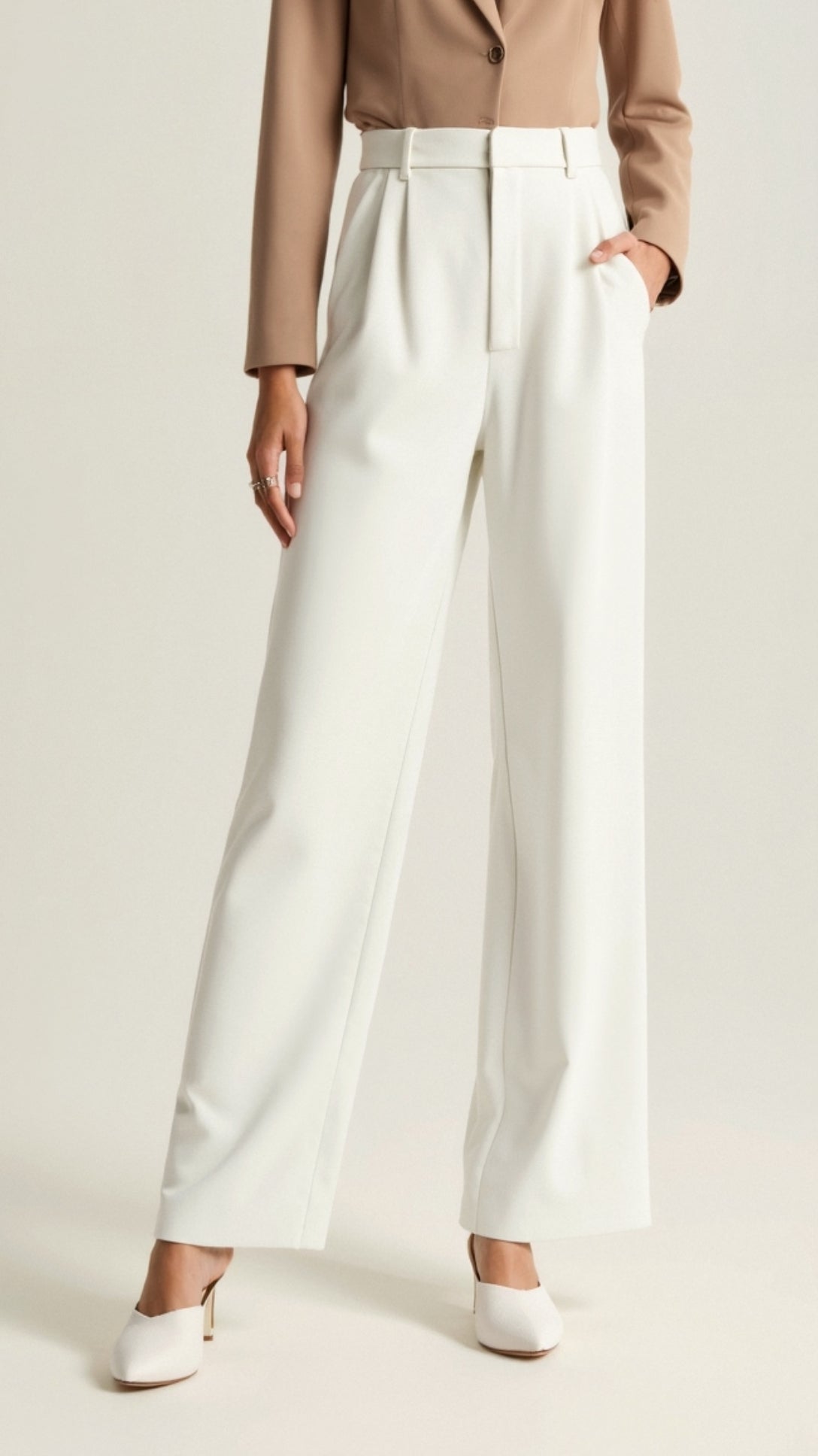 Wide-Leg Trousers Women Relaxed Fit Business Casual