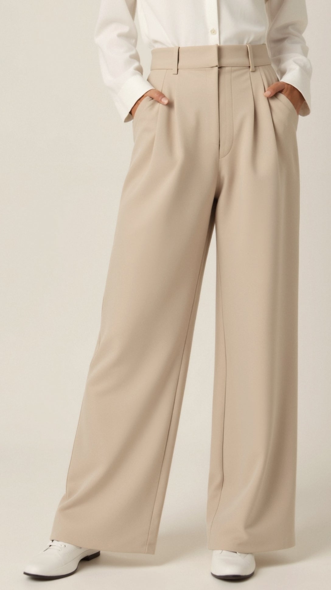 Wide-Leg Trousers Women Relaxed Fit Business Casual
