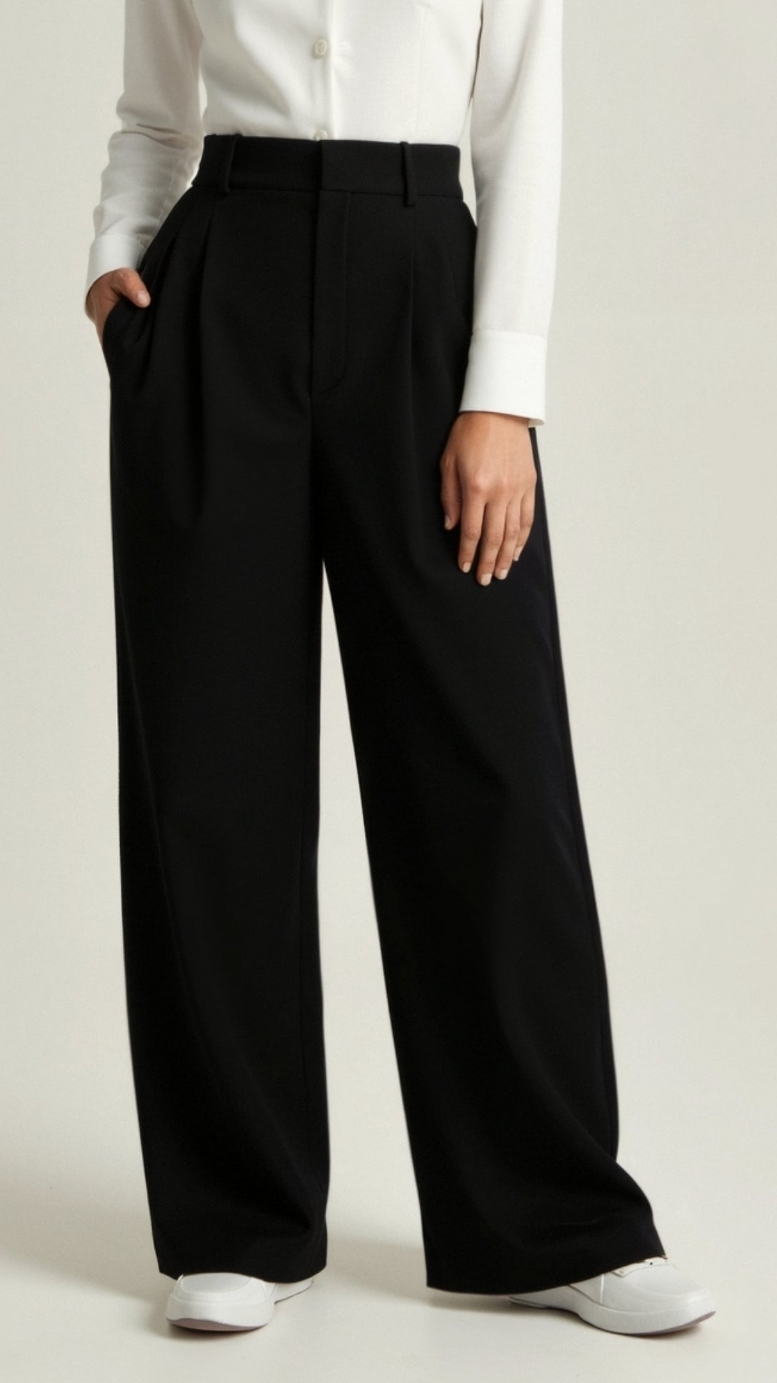 Wide-Leg Trousers Women Relaxed Fit Business Casual