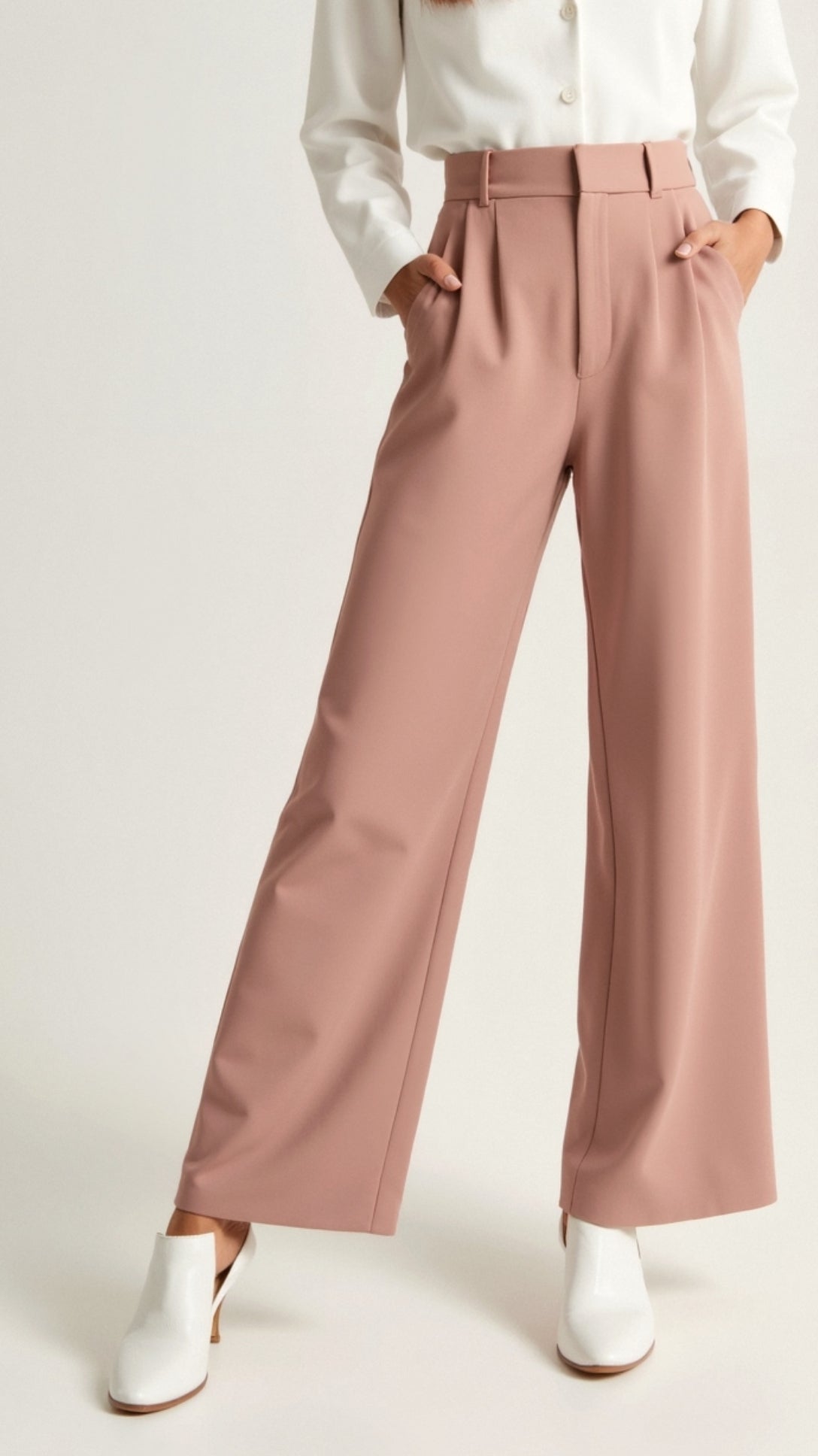 Wide-Leg Trousers Women Relaxed Fit Business Casual