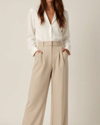 Wide-Leg Trousers Women Relaxed Fit Business Casual