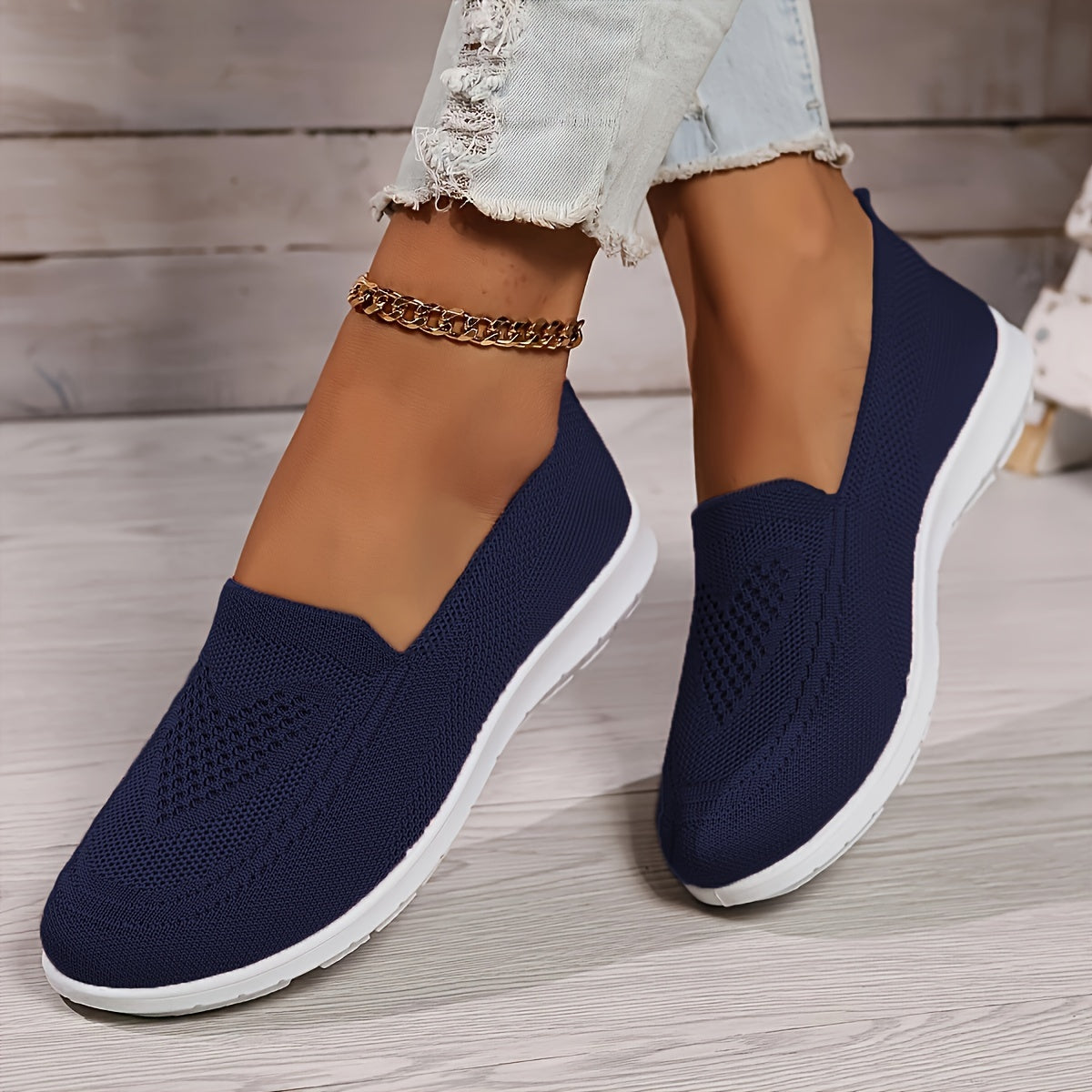 Mia | Women’s Low-Top Slip-On Sneakers - Textured Finish