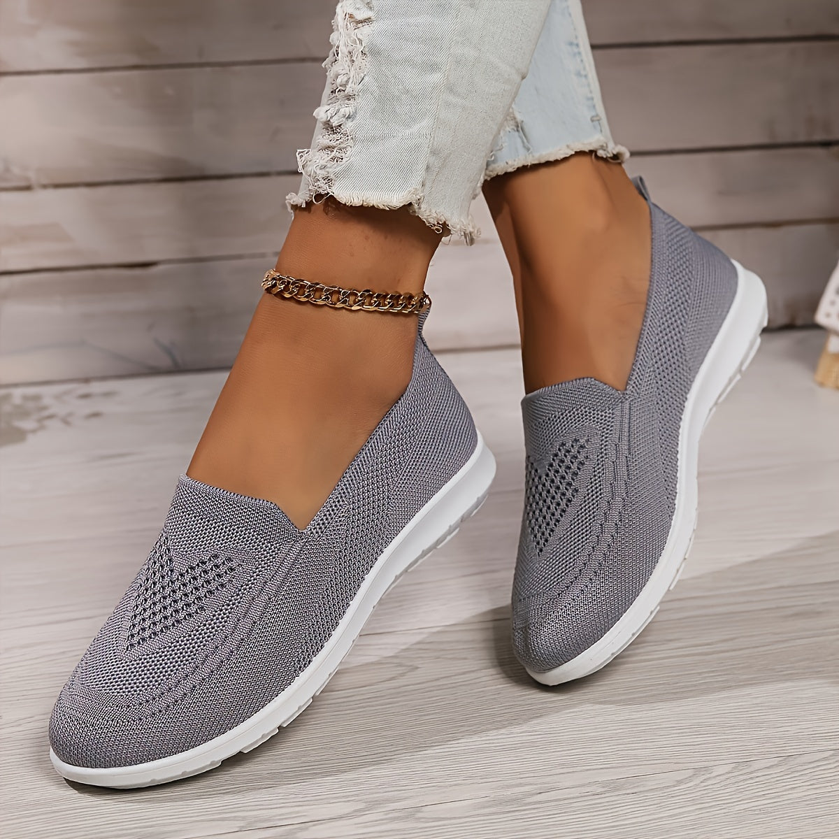 Mia | Women’s Low-Top Slip-On Sneakers - Textured Finish