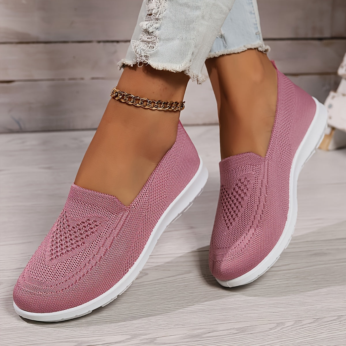 Mia | Women’s Low-Top Slip-On Sneakers - Textured Finish
