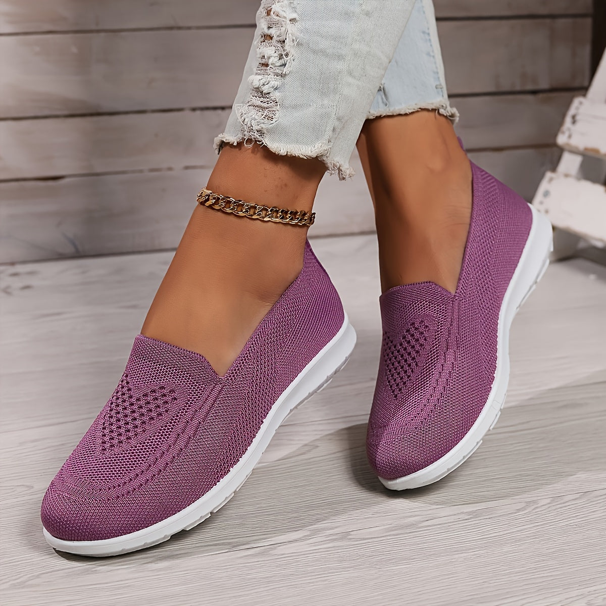Mia | Women’s Low-Top Slip-On Sneakers - Textured Finish