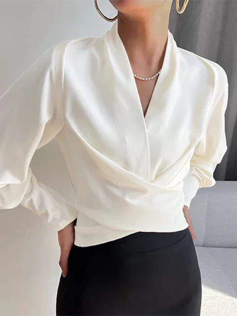 Blouse Women Slim Fit Casual Elegant Puff Sleeves
