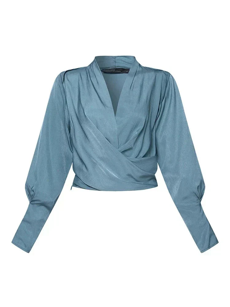 Blouse Women Slim Fit Casual Elegant Puff Sleeves