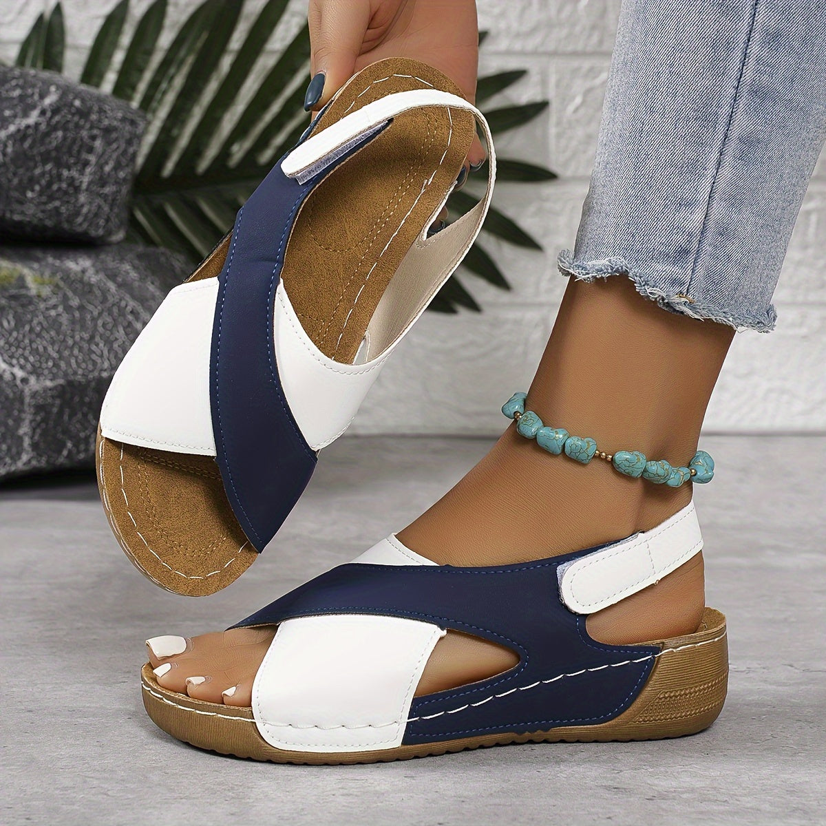 Two-Tone Sandals Women Regular Fit Casual Summer