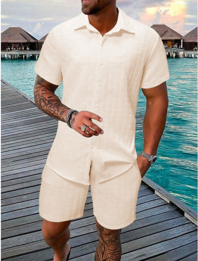 Two-Piece Set Men Relaxed Fit Casual Summer