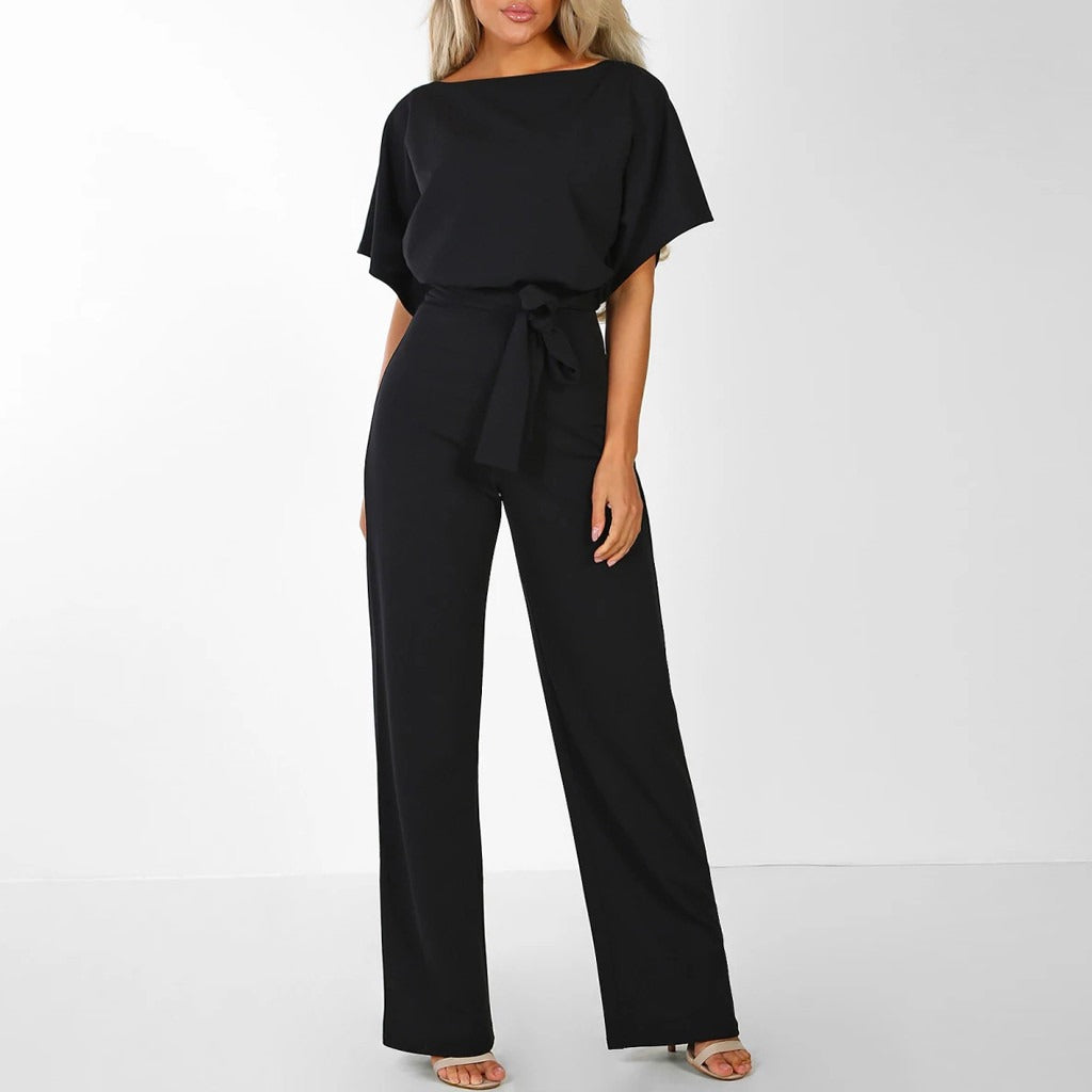 Jumpsuit Women Regular Fit Casual Elegant with Belt