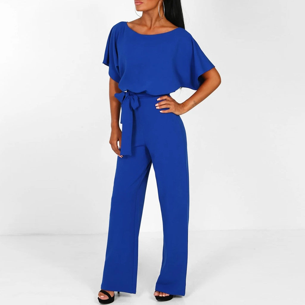 Jumpsuit Women Regular Fit Casual Elegant with Belt